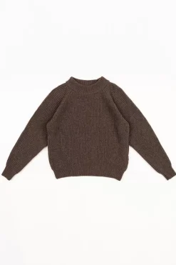 Hot Rotholz Grober Strickpullover Wollmischung - Braun