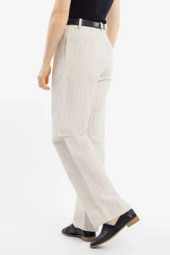 Online Rotholz High Waist Hose Leinen Mix - Creme