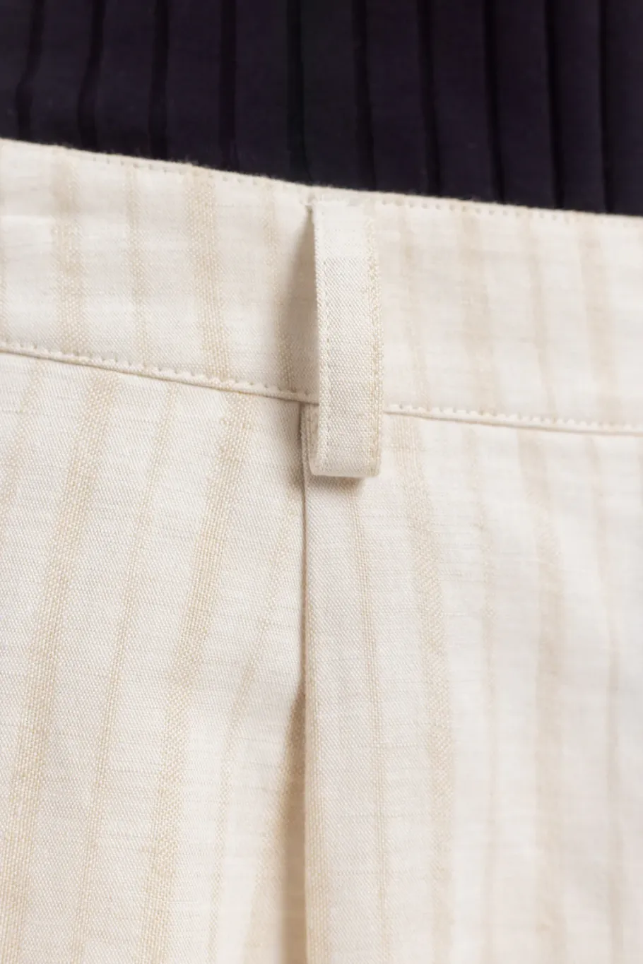 Online Rotholz High Waist Hose Leinen Mix - Creme