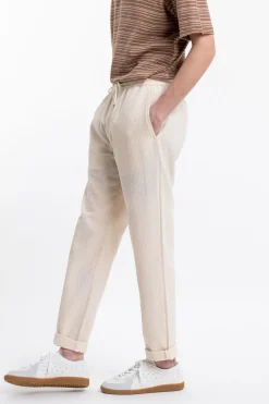 New Rotholz Hose Aus Strukturierter Bio-Baumwolle Creme