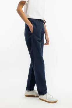 Hot Rotholz Hose Leinen Mix - Dunkelblau