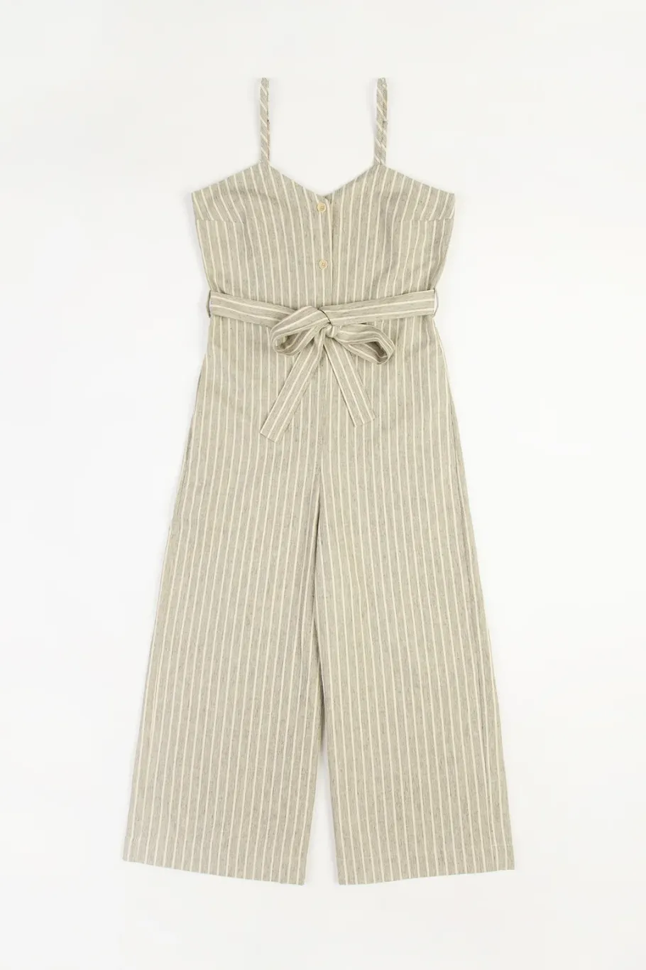 Outlet Rotholz Jumpsuit Leinen Mix - Grau Gestreift