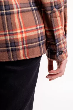 Online Rotholz Kariertes Flanell Overshirt Rot / Braun