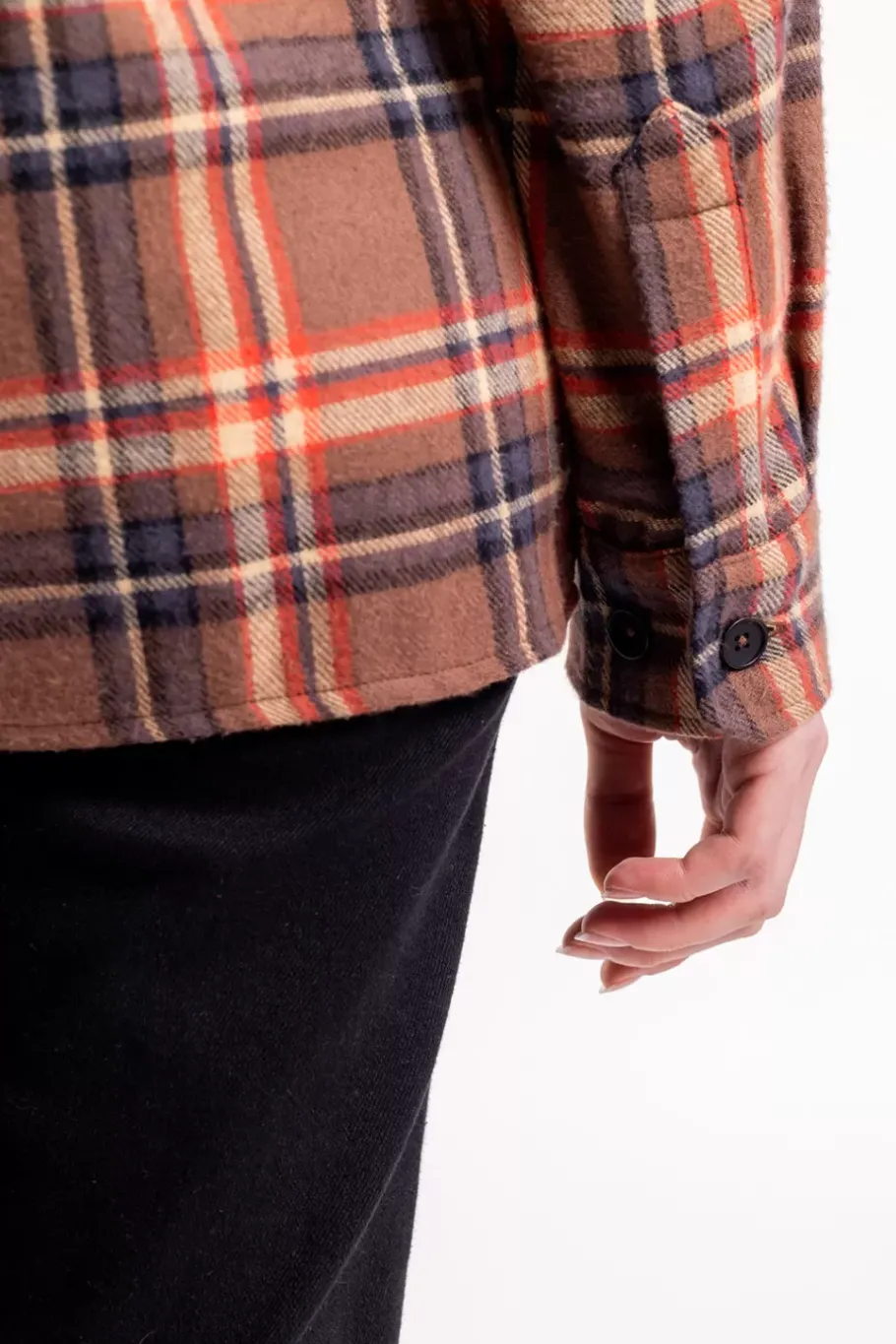 Online Rotholz Kariertes Flanell Overshirt Rot / Braun