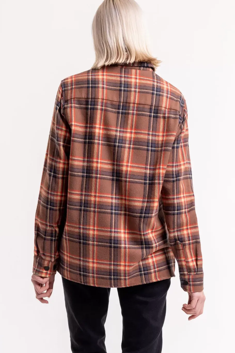 Online Rotholz Kariertes Flanell Overshirt Rot / Braun