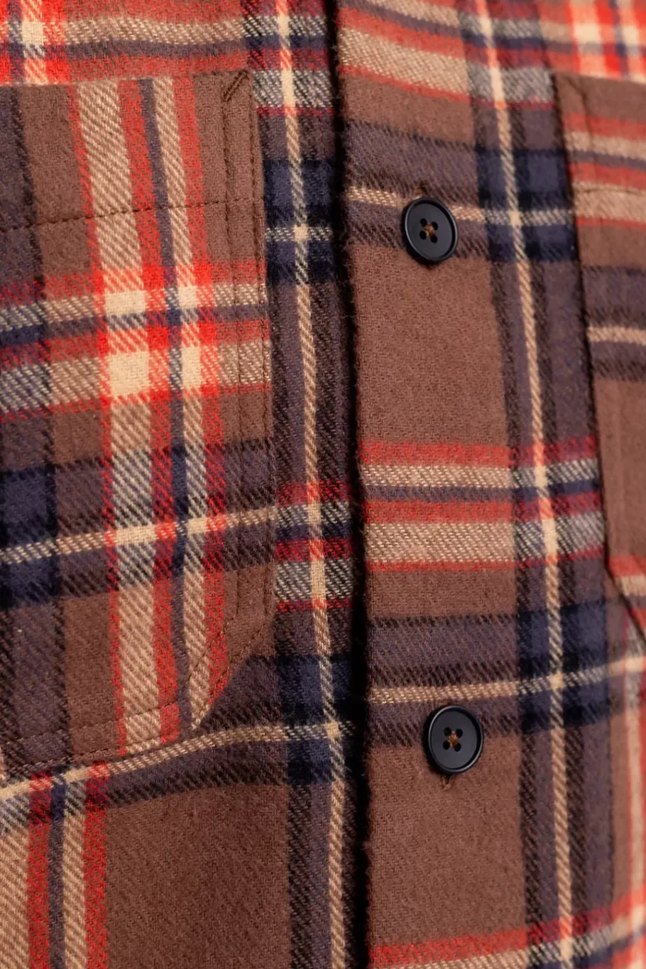Online Rotholz Kariertes Flanell Overshirt Rot / Braun