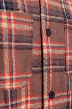 Discount Rotholz Kariertes Flanell Overshirt Rot / Braun