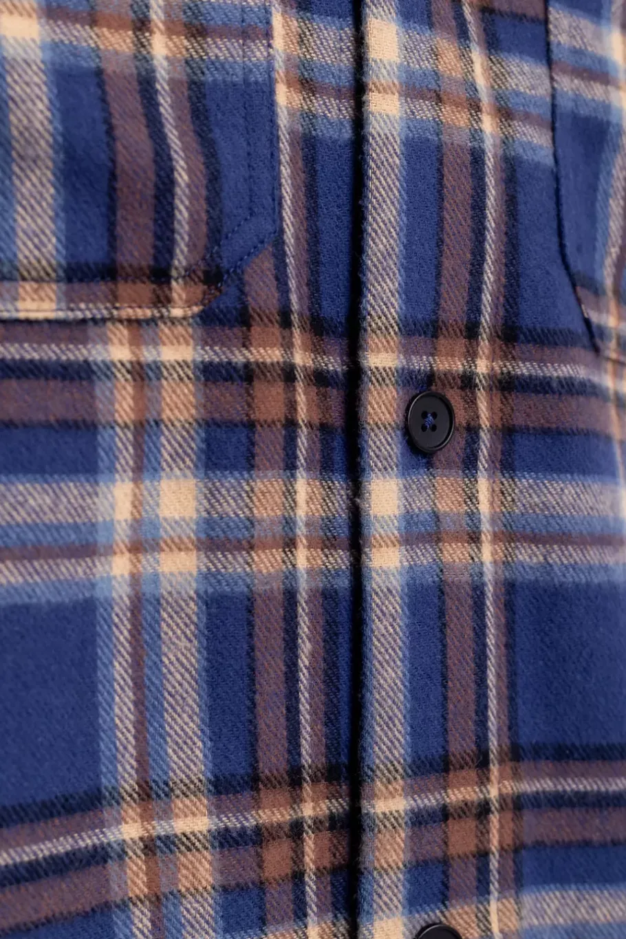 Sale Rotholz Kariertes Flanell Overshirt Blau