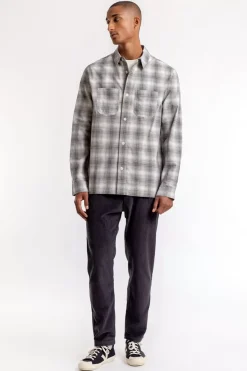 Online Rotholz Kariertes Overshirt Schwarz / Weis