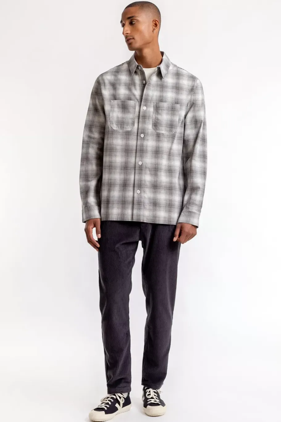Online Rotholz Kariertes Overshirt Schwarz / Weis