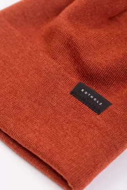 New Rotholz Klassische Mutze Merino Fein - Rot