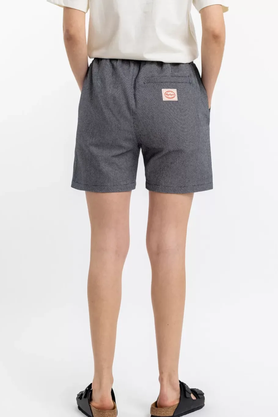 New Rotholz Kurze Hose Aus Bio-Baumwoll Twill Schwarz Kariert