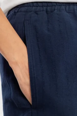 Rotholz Kurze Hose Leinen Mix - Dunkelblau