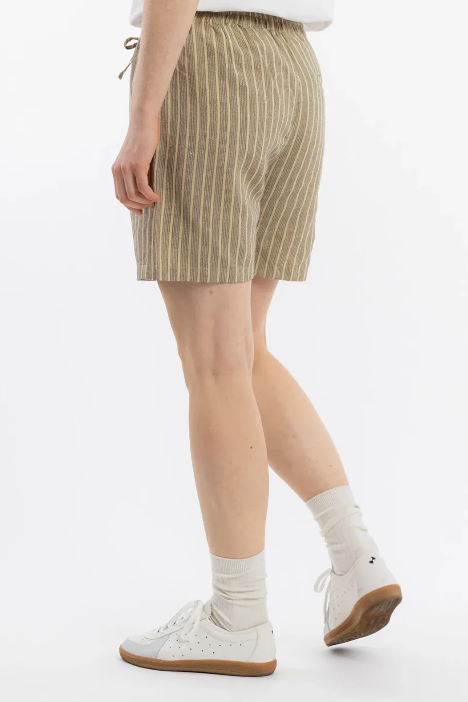 Hot Rotholz Kurze Hose Leinen Mix - Grau Gestreift