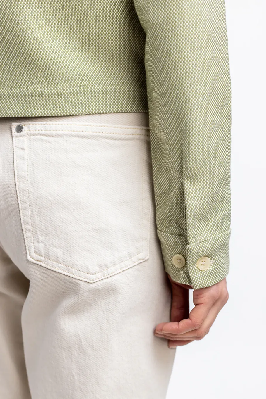 Sale Rotholz Kurze Jacke Aus Bio Canvas Grun Kariert