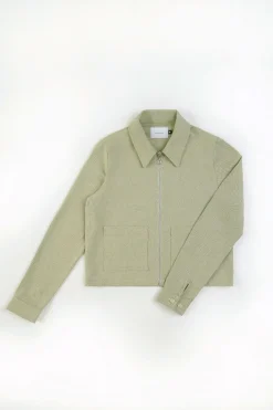 Sale Rotholz Kurze Jacke Aus Bio Canvas Grun Kariert