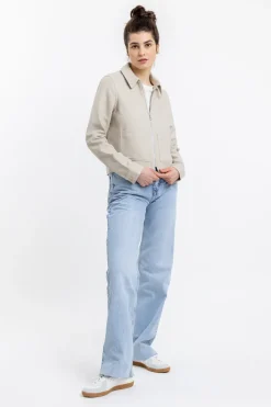 Rotholz Kurze Jacke Aus Bio Canvas Beige Kariert