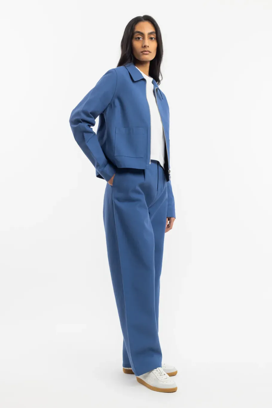 Hot Rotholz Kurze Jacke Bio Baumwolle - Blau