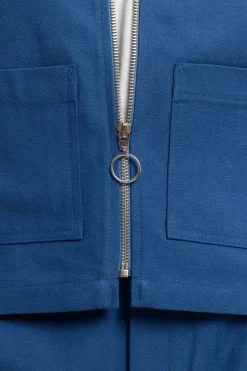 Hot Rotholz Kurze Jacke Bio Baumwolle - Blau