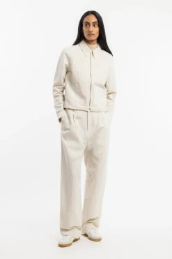 Discount Rotholz Kurze Jacke Leinen Mix - Creme