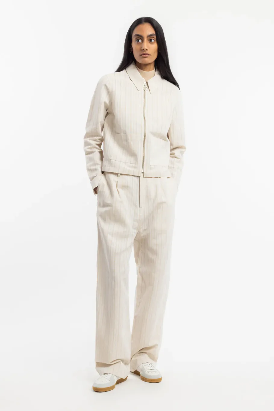 Discount Rotholz Kurze Jacke Leinen Mix - Creme