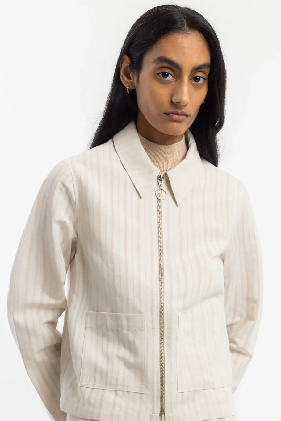 Discount Rotholz Kurze Jacke Leinen Mix - Creme