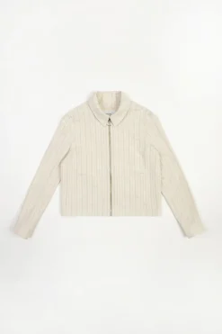 Discount Rotholz Kurze Jacke Leinen Mix - Creme