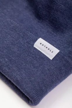 Sale Rotholz Kurze Mutze Merino Fein - Blau