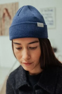 Sale Rotholz Kurze Mutze Merino Fein - Blau
