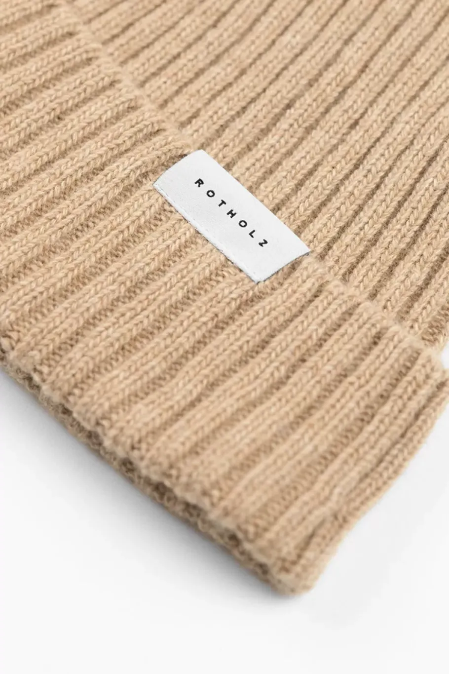 Outlet Rotholz Kurze Mutze Wollmix Ripp - Beige