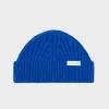 Outlet Rotholz Kurze Mutze Wollmix Ripp - Kobalt Blau
