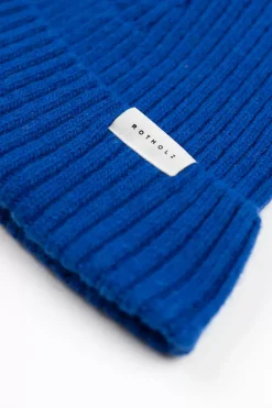 Outlet Rotholz Kurze Mutze Wollmix Ripp - Kobalt Blau