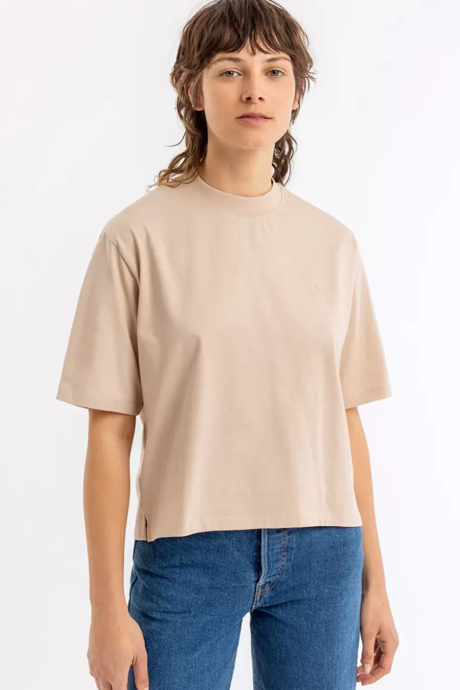 Rotholz Kurzes T-Shirt Aus Bio-Baumwolle Beige