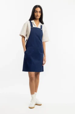 Rotholz Latzkleid Aus Bio Canvas - Blau