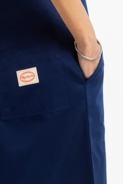 Rotholz Latzkleid Aus Bio Canvas - Blau