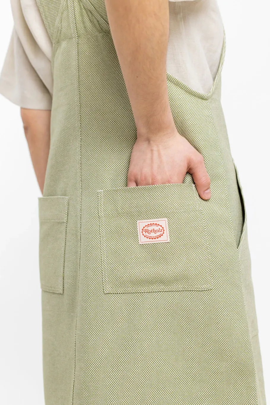 Outlet Rotholz Latzkleid Aus Bio Canvas Grun Kariert