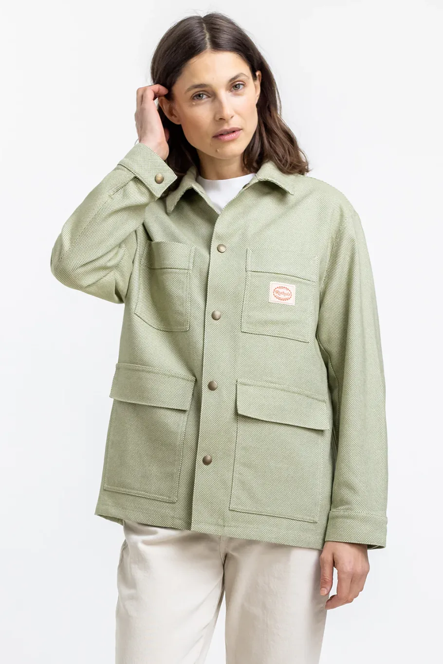 Discount Rotholz Leichte Jacke Aus Bio Canvas Grun Kariert