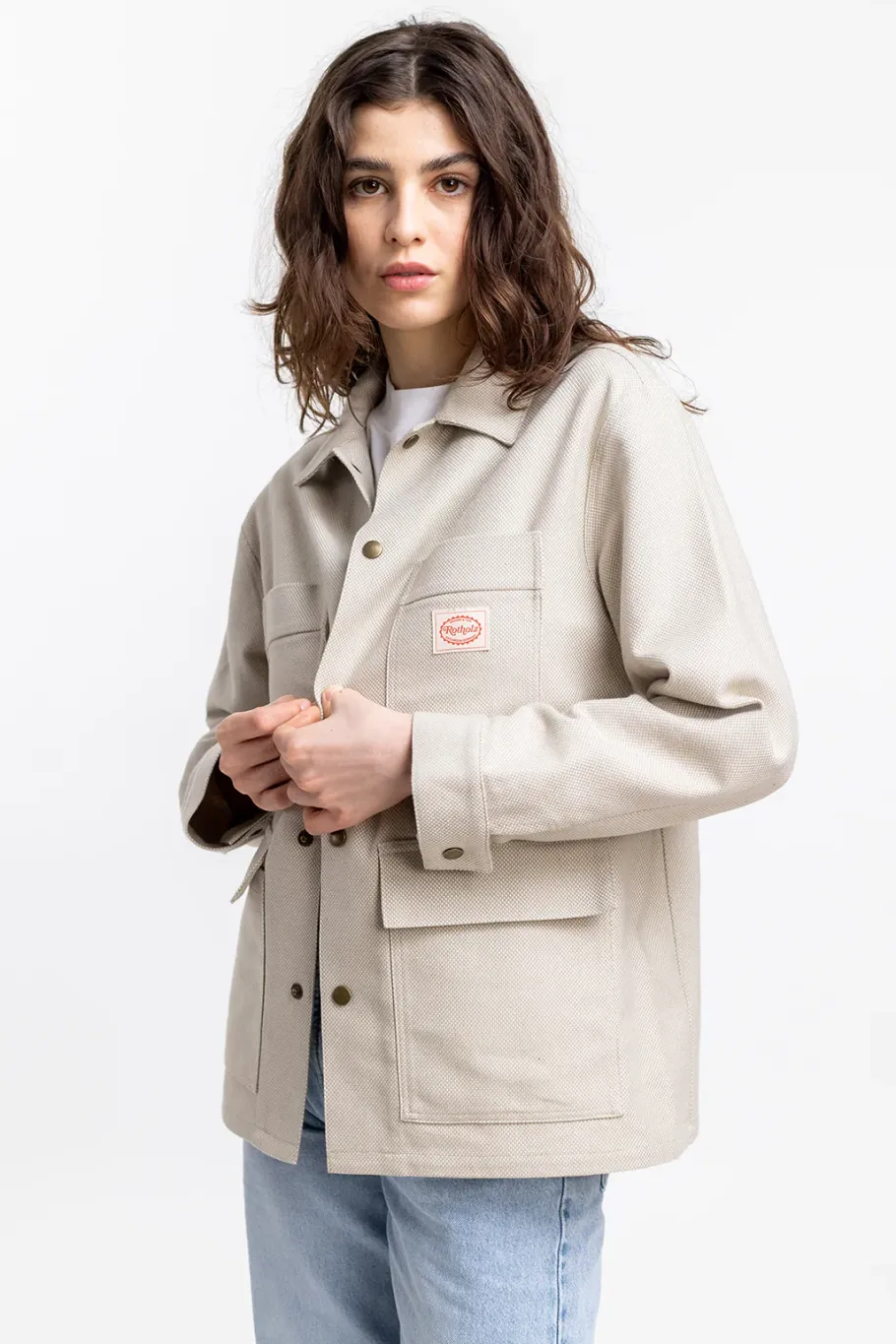 Rotholz Leichte Jacke Aus Bio Canvas Beige Kariert
