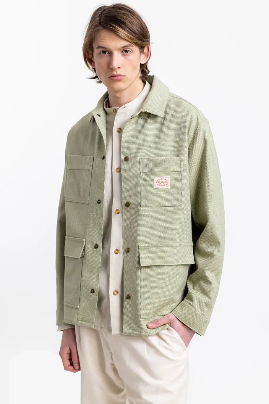 Best Rotholz Leichte Jacke Aus Bio Canvas Grun Kariert