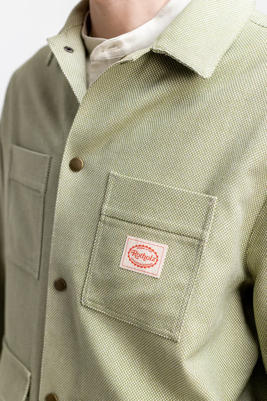 Best Rotholz Leichte Jacke Aus Bio Canvas Grun Kariert