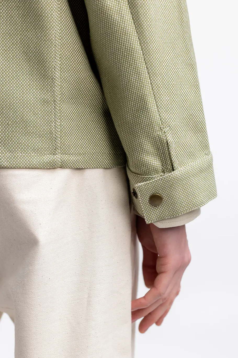 Best Rotholz Leichte Jacke Aus Bio Canvas Grun Kariert