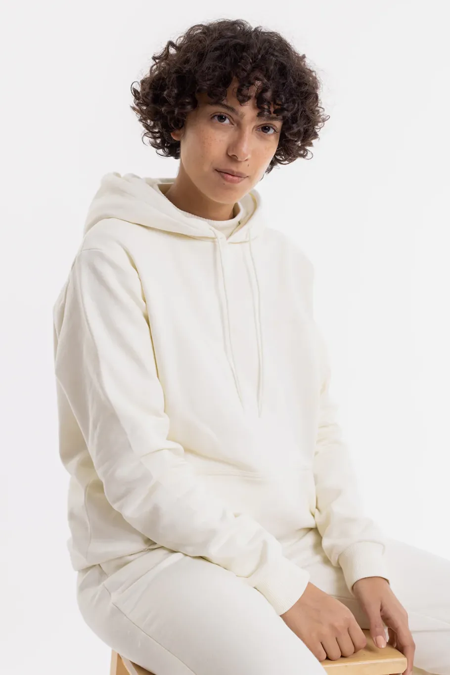 New Rotholz Logo Hoodie Aus Bio-Baumwolle Weis