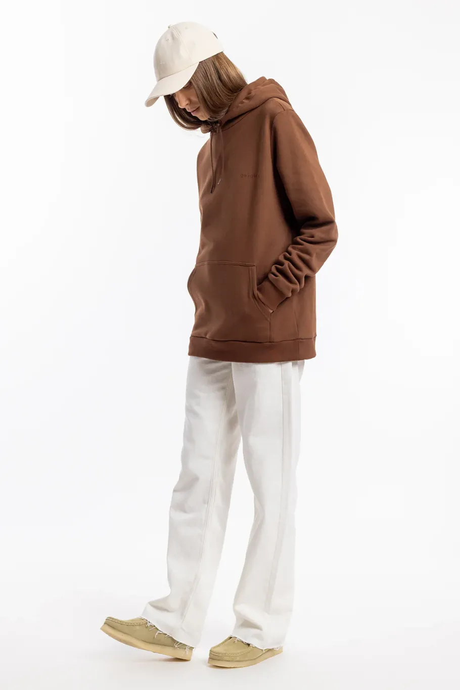 Clearance Rotholz Logo Hoodie Bio Baumwolle - Braun