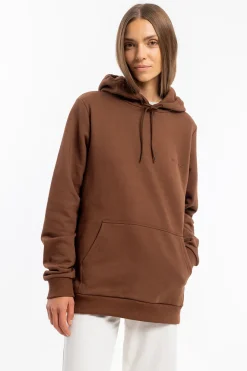 Clearance Rotholz Logo Hoodie Bio Baumwolle - Braun