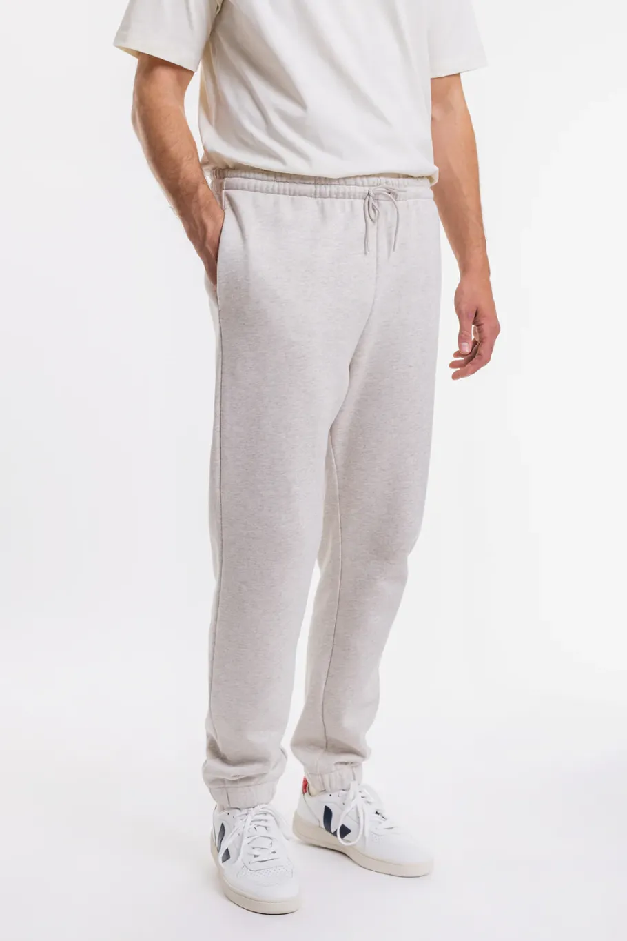 Hot Rotholz Logo Sweatpants Aus Bio-Baumwolle Grau Meliert