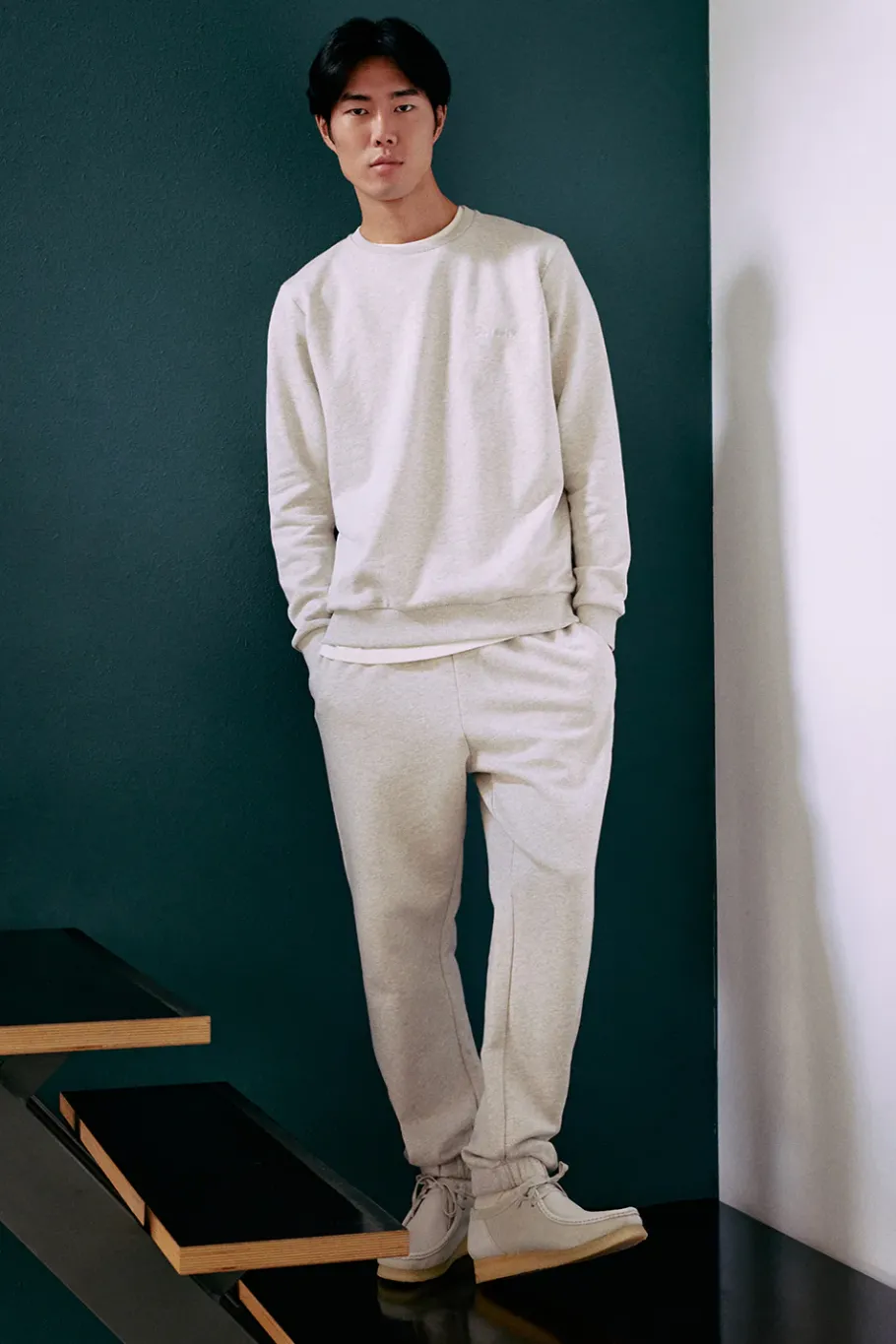 Hot Rotholz Logo Sweatpants Aus Bio-Baumwolle Grau Meliert