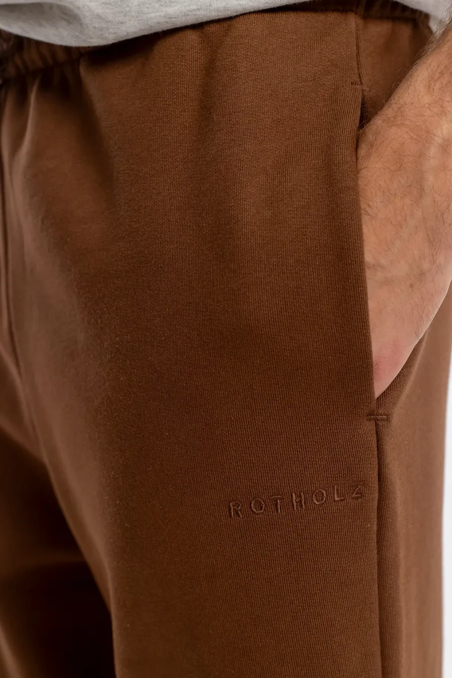 Best Rotholz Logo Sweatpants Bio Baumwolle - Braun