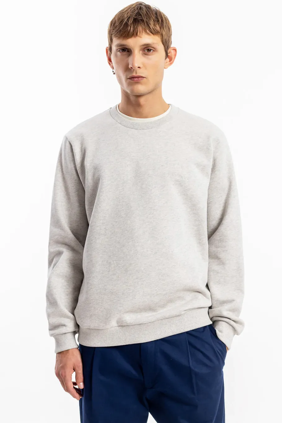 Sale Rotholz Logo Sweatshirt Bio Baumwolle - Grau