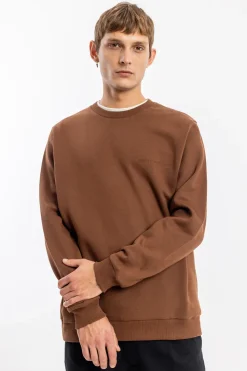 New Rotholz Logo Sweatshirt Bio Baumwolle - Braun