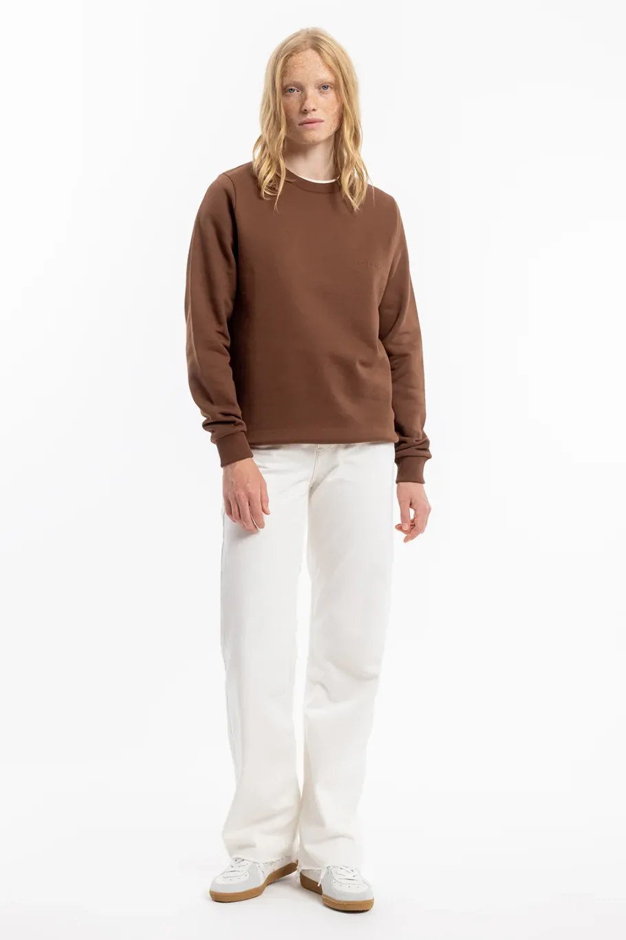 Outlet Rotholz Logo Sweatshirt Bio Baumwolle - Braun
